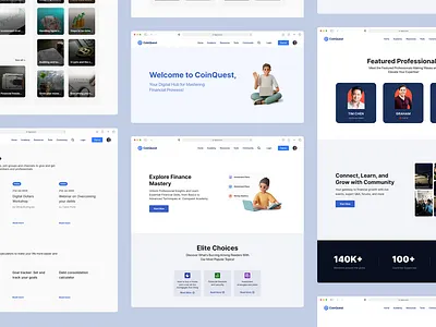 Coinquest: A Financial Education Platform 3d figma fintech graphic design ui ui design webui