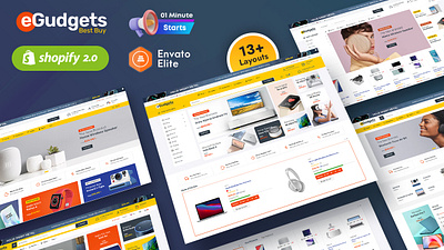 eGudgets - Multipurpose Electronics eCommerce Theme electtronics gadgets opencart prestashop shopify woocommerce wordpress