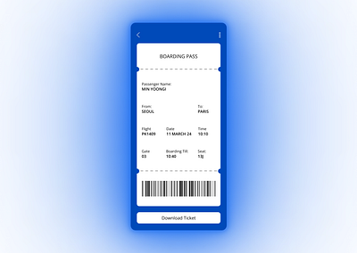 daily ui / 024 / boarding pass app boarding pass daily ui dailyui design mobile ticket