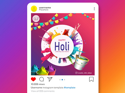 FESTIVAL POST | HOLI | COLOR FESTIVAL adobe photoshop branding color festival designer festival post graphic design holi indian festival poster social media visual identity