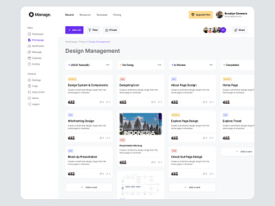 Manage. - Task Manager Dashboard branding clean dashboard design elementor figma framer graphic design productive ui uidesigner userexperiences ux uxdesigner web webdesigner