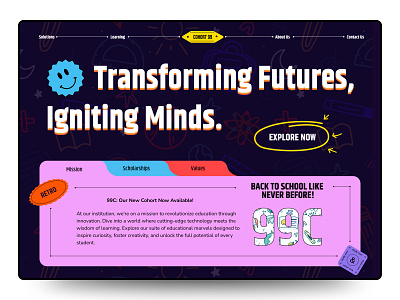 Cohort 99 - Education Platform Website branding design education graphic design landing page shopify ui web design website