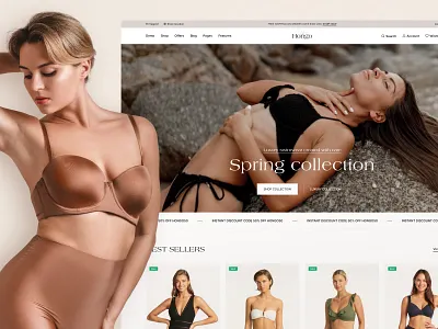 Hongo - Multipurpose Shopify Theme - Lingerie Store bikini design creative ecommerce fashion landing page lingerie design lingerie store modern multipurpose online responsive shopify theme shopping