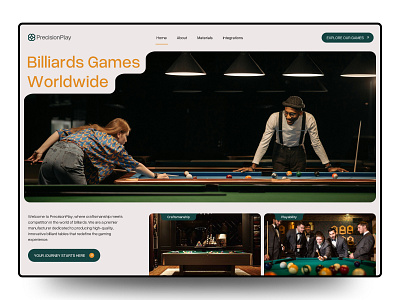 Precision Play - Billiard Games Website billiard branding design graphic design landing page shopify ui web design