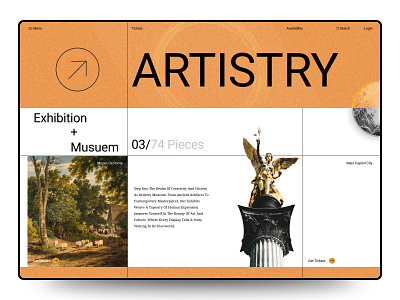 Artistry - Gallery Museum Website branding design gallery graphic design landing page musem shopify ui web design
