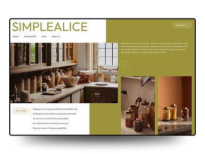 Simplealice - Cooking Supplies Website branding cooking design graphic design landing page shopify ui web design