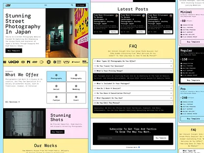 Tekina — Photo & Video Services [Framer&Figma UI Template] blog figma framer landing neubrutalism portfolio ui animation ui template