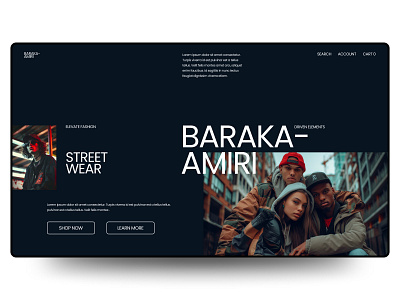 Baraka Amiri - Street Wear Fashion Website branding design fashion graphic design landing page shopify street wear ui web design
