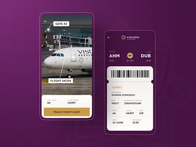 Vistara's Redesigned App branding mobileui ui