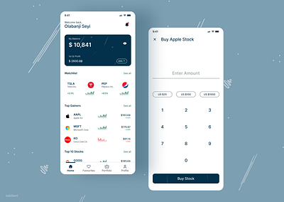 Stocks Mobile App blue investment app investment app ui design mobile app stocks stocks mobile app stocks mobile app ui design