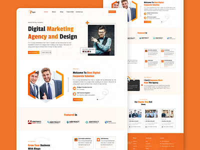 Digital Marketing Agency Website Homepage Design about us section design clean design creative ui design hero banner ui design homepage design landing page modern design modern ui design service section smart website design testimonial section ui ui ui ux ui ux design ux