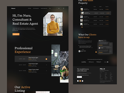 Real Estate Landing Page UI architecture building buy clean ui dark website design home house landing page ofspace professional design property real estate real estate ui rent residence sale ui website
