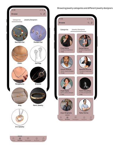 Customized jewelry mobile app customization. customizedjewelry design figma jewelry mobileapp ui ux uxdesign