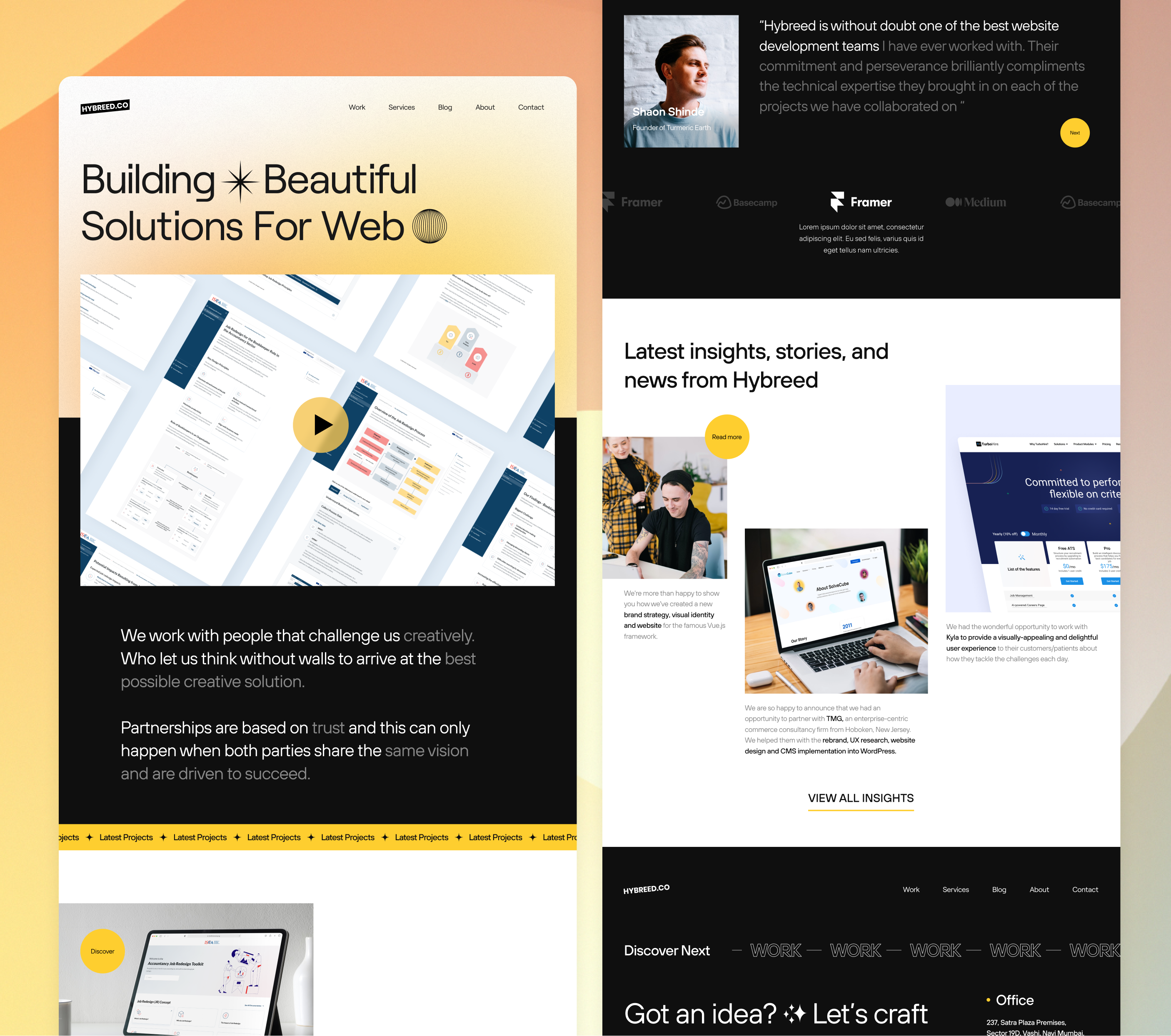 Hybreed Homepage - Exploration ✨ agency design gradient homepage illustration landingpage minimal trending ui uidesign uidesigner uiux uxui web webdesign website websitedesign