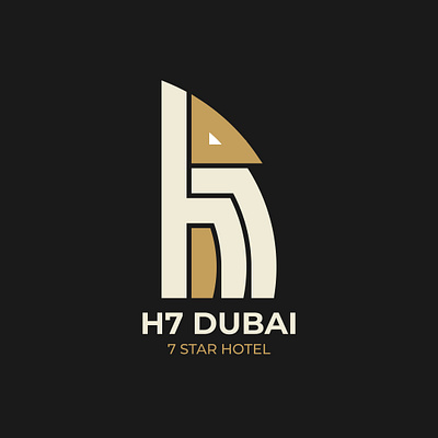 Professional Logo design for H7 DUBAI 7star Hotel. 7star art branding bruj al arab creative design dubai hotel idea logo mockup modern sell