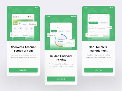 Onboarding Flow From Digital Bank App animation app bank banking clean concept finance fintech first screen flow freebies graphic design illustration ios mobile onboarding pattern ui uikit website