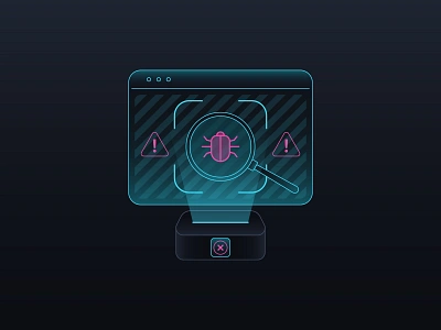 Cyber Vulnerability attack bug caution checkout computer cyber detect find guard hack magnifier protection scan scanner security system virus vulnerability warning window