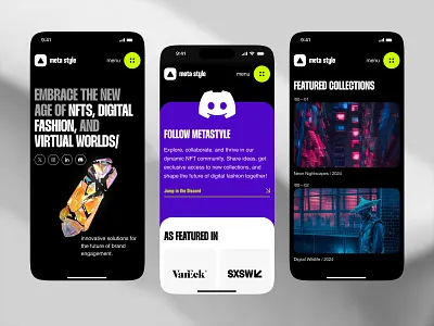 NFT Marketplace Website - Mobile Design app auction b2b blockchain crypto crypto currency cryptocurrency design homepage marketplace metaverse mobile nft nft app nft market nft marketplace token web web 3.0 web3