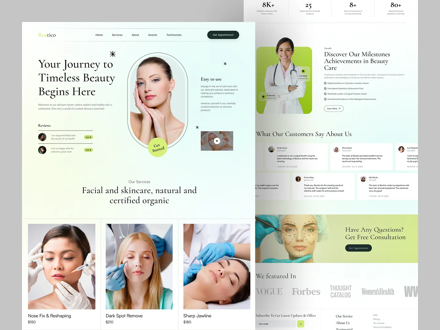 Elegant Beauty Salon Website Design for Timeless Skincare