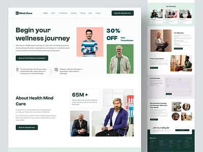 Mental Health Landing Page artiflow artiflow uiux agency doctors website halal halal design landing page medical website mental health mental health landing page mental health web mental health website online mental health online theraphist product design theraphist website ui uiux design web design web designer web uiux design