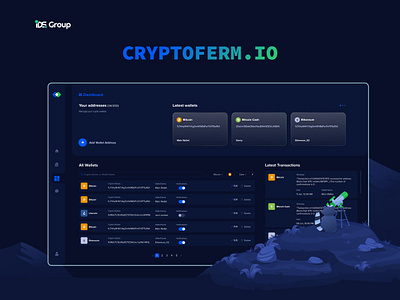 Cryptoferm.io crypto dark dashboard hero plan price register registration ui ux webdesign website
