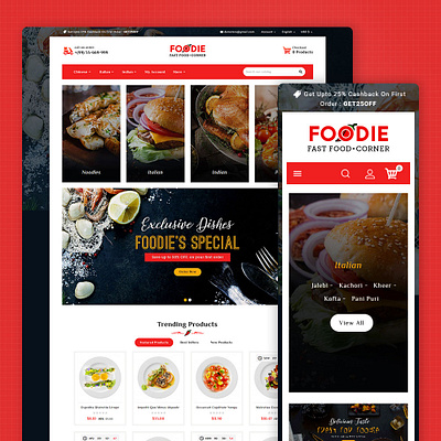 Foodie - eCommerce Theme For Pizza, Restaurant, Cafe food opencart prestashop reastuarants shopify woocommerce wordpress