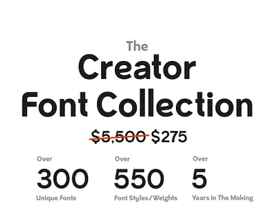 The Creator Font Collection: Over 300 Fonts branding bundle collection fonts graphic design minimal pack professional set typeface typography user interface web design wedding
