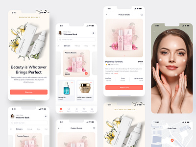 Beauty Product E-commerce App Design app beauty branding design ecommerce product typography ui
