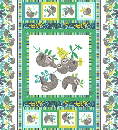 Sloth Floral Pattern🦥🌿 animal cartoon design floral illustration pattern pet print sloth vector