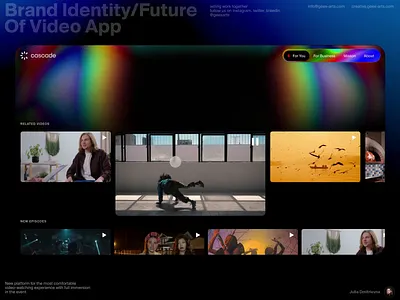 Main page concept. Video app Cascade animation app branding design graphic design identity illustration logo minimal pattern player smooth ui video