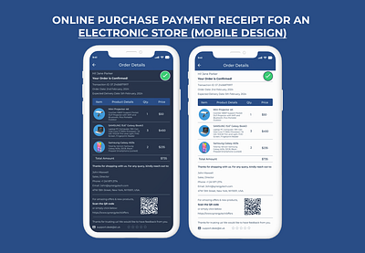 Online Purchase Payment Receipt invoice online purchase invoice online purchase receipt payment invoice payment receipt ui user experience user experience design user interface design ux