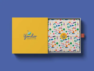 Illustrated branding for Massachusetts based, Yonder Toy Shop brand children colorful fun illustrated branding illustration massachusetts playful toy shop