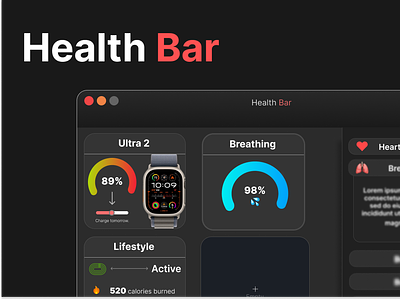 Health Bar - health Tracking graphic design ui