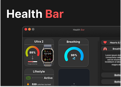 Health Bar - health Tracking graphic design ui