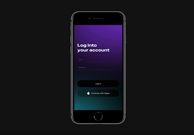 Log in with a gradient background 3d animation branding gradient graphic design ui