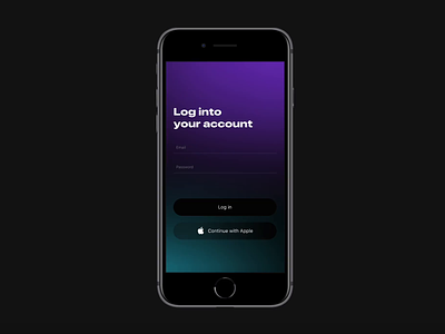 Log in with a gradient background 3d animation branding gradient graphic design ui