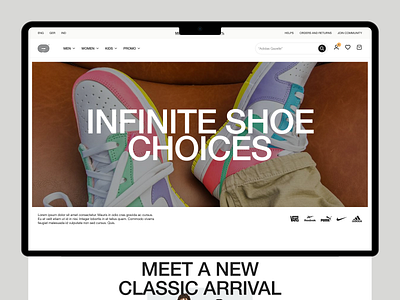 Sooe - Sneakers Website Concept fashion footwear homepage landing page marketplace online shop shoes shop sneakers store ui uiux web design website