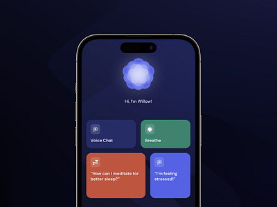 Willow: Your new AI friend 🌸✨ ai appdesign meditation research uidesign uiux userexperience wellbeing wellnesstech willowapp