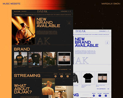 Music Website Dajak brand branding concert figma goodies graphic design grunge indie logo modern music rap rock streaming ui uidesign uiinspiration uiux webdesign website