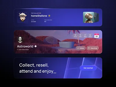 Skeuomorphic UI snippets 🌈 3d banner bento calendar cta gallery illustration marketplace packages paywall pricing skeumorphic snippet social media tier ui illustration wallet