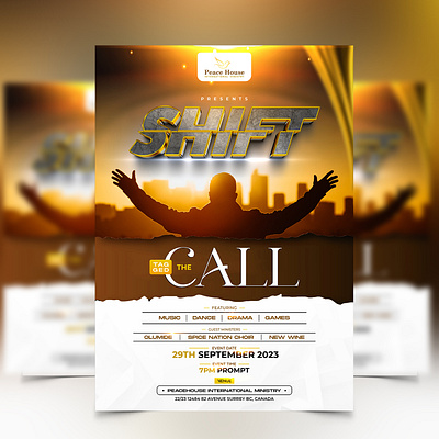 Shift church flyer flyer graphic design