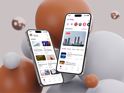 plody news app app branding dailyui design illustration logo projectmanagement saas ui ux