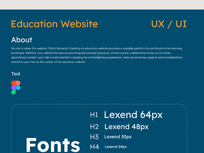 Education UX/UI Website Design education education website figma design fonts personas project workflow ui user flow ux wareframes wareframing