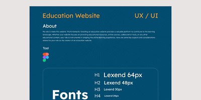 Education UX/UI Website Design education education website figma design fonts personas project workflow ui user flow ux wareframes wareframing