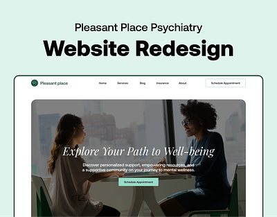 Pleasant Place Psychiatry: Website Redesign branding design health illustration landing page medical mental redesign uiux ux web design website design