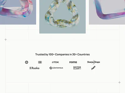 Clients section on Agency Website about us agency clients geometric grid landing page masonry partners redesign technical web design website