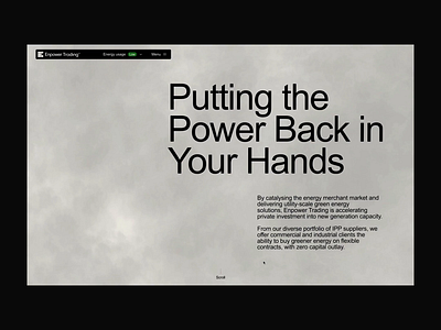 Enpower Trading Website clean design eco design interaction layout motion ui ux webgl wireframe