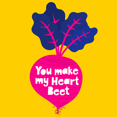 You Make My Heart Beet adobe illustrator beet card design design graphic design ill illustration print design valentine valentines day