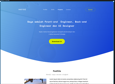 Web-Profile prototype ui web design