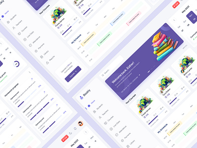 Bookly - Online Course Web Application application branding dashboard education illustration learning typography ui ux vector web app website